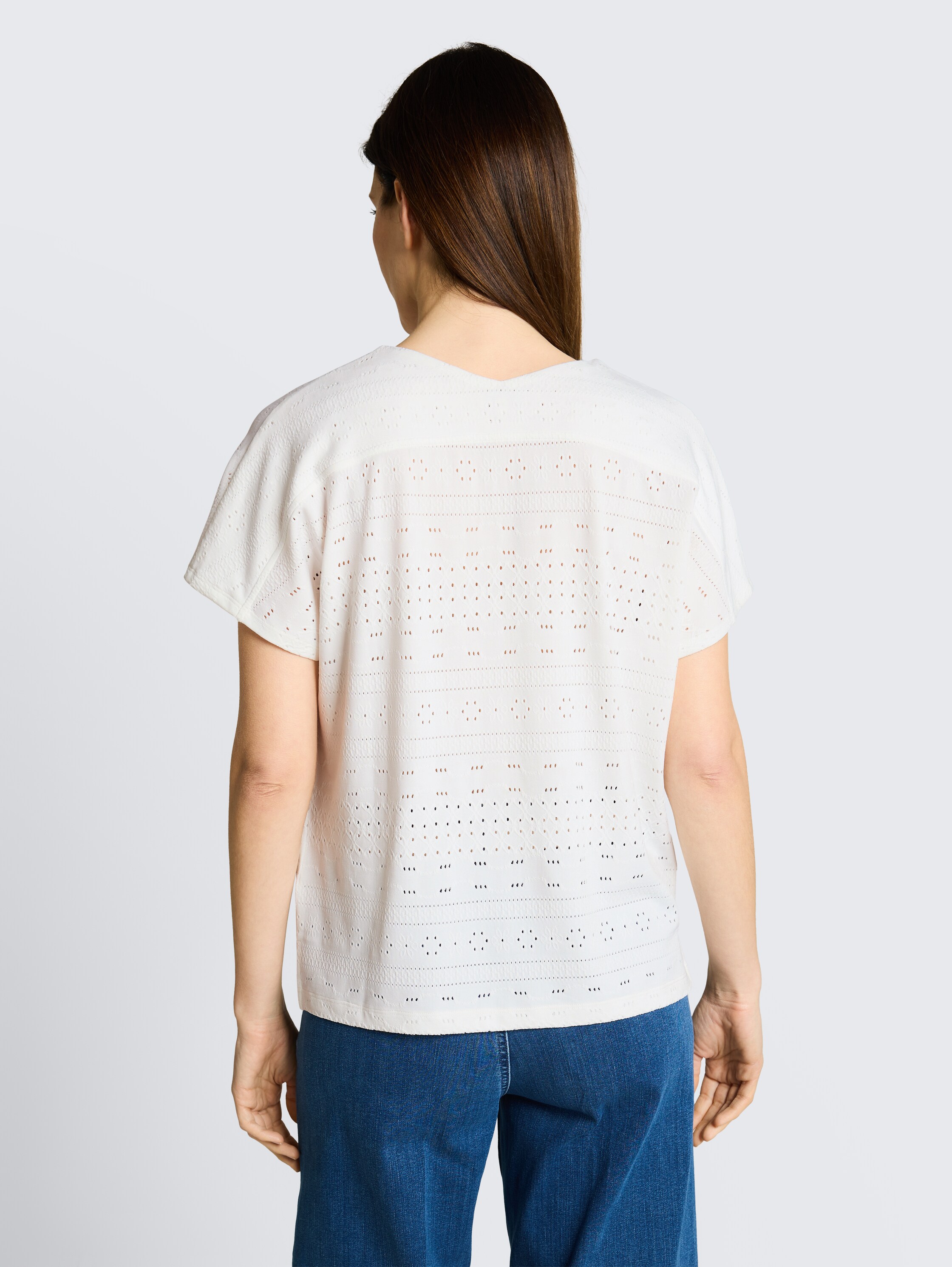 Loose fit ajour T-shirt - whisper_white - 