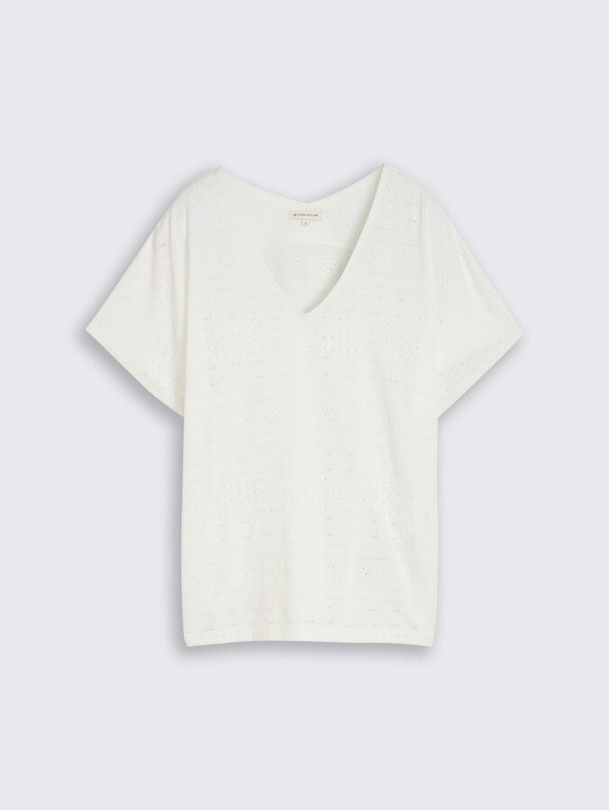 Loose Fit Ajour T-Shirt von Women, Whisper White