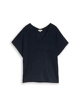 Nicht ausgewählt, Loose Fit Ajour T-Shirt von Tom Tailor, blau