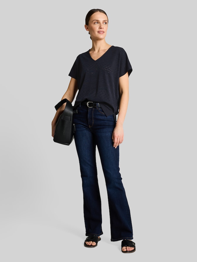 Los ajour T-shirt door Women, sky captain blue