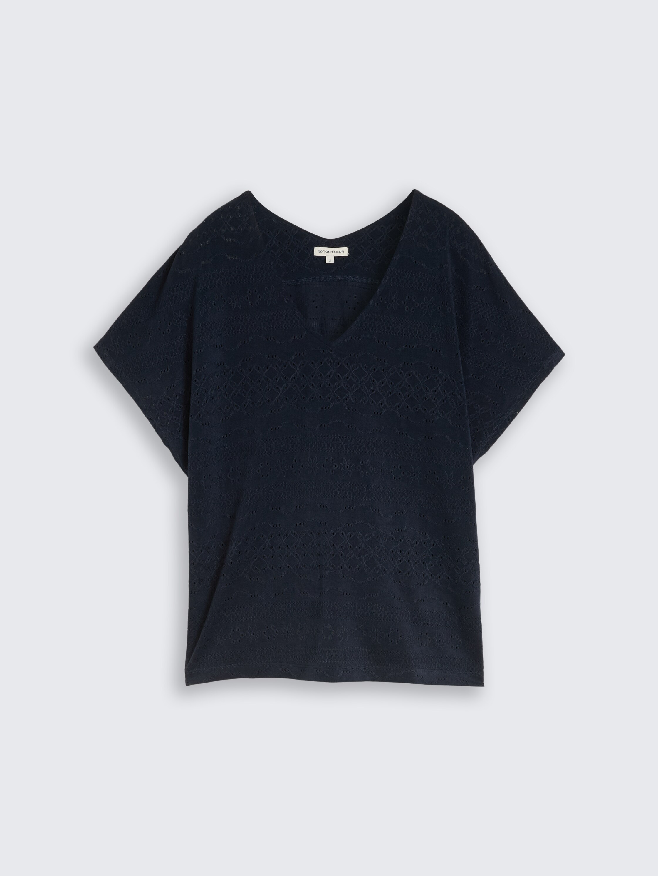 Loose fit ajour T-shirt - sky_captain_blue_1 - 