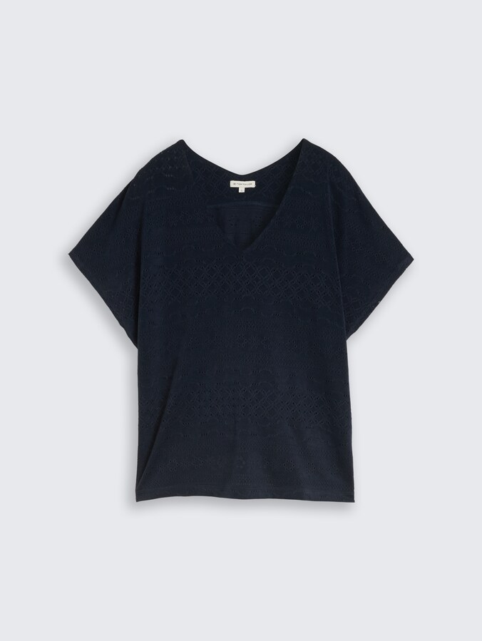 Loose Fit Ajour T-Shirt von Women, sky captain blue