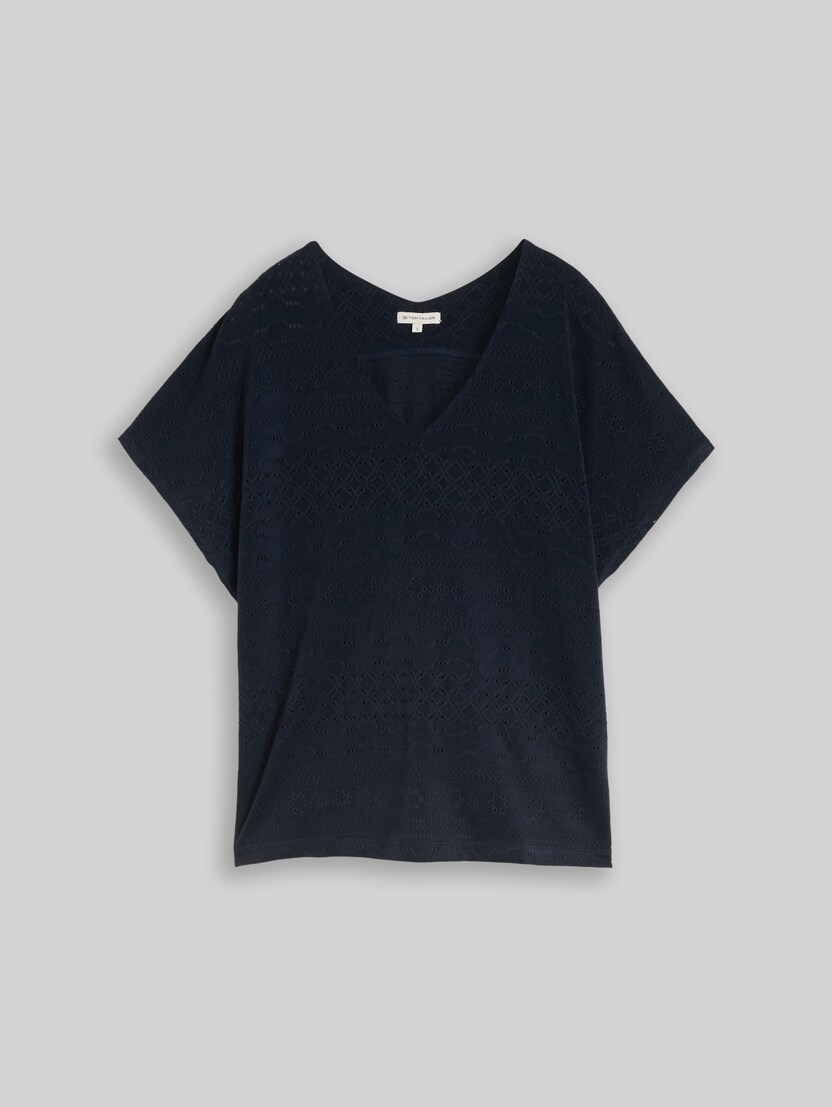 Loose Fit Ajour T-Shirt von Women, sky captain blue