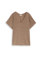 Ausgewählt, Loose Fit Ajour T-Shirt von Tom Tailor, braun