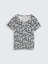 T-shirt froissé à motifs - blue ginkgo minimal - Vue de face du produit