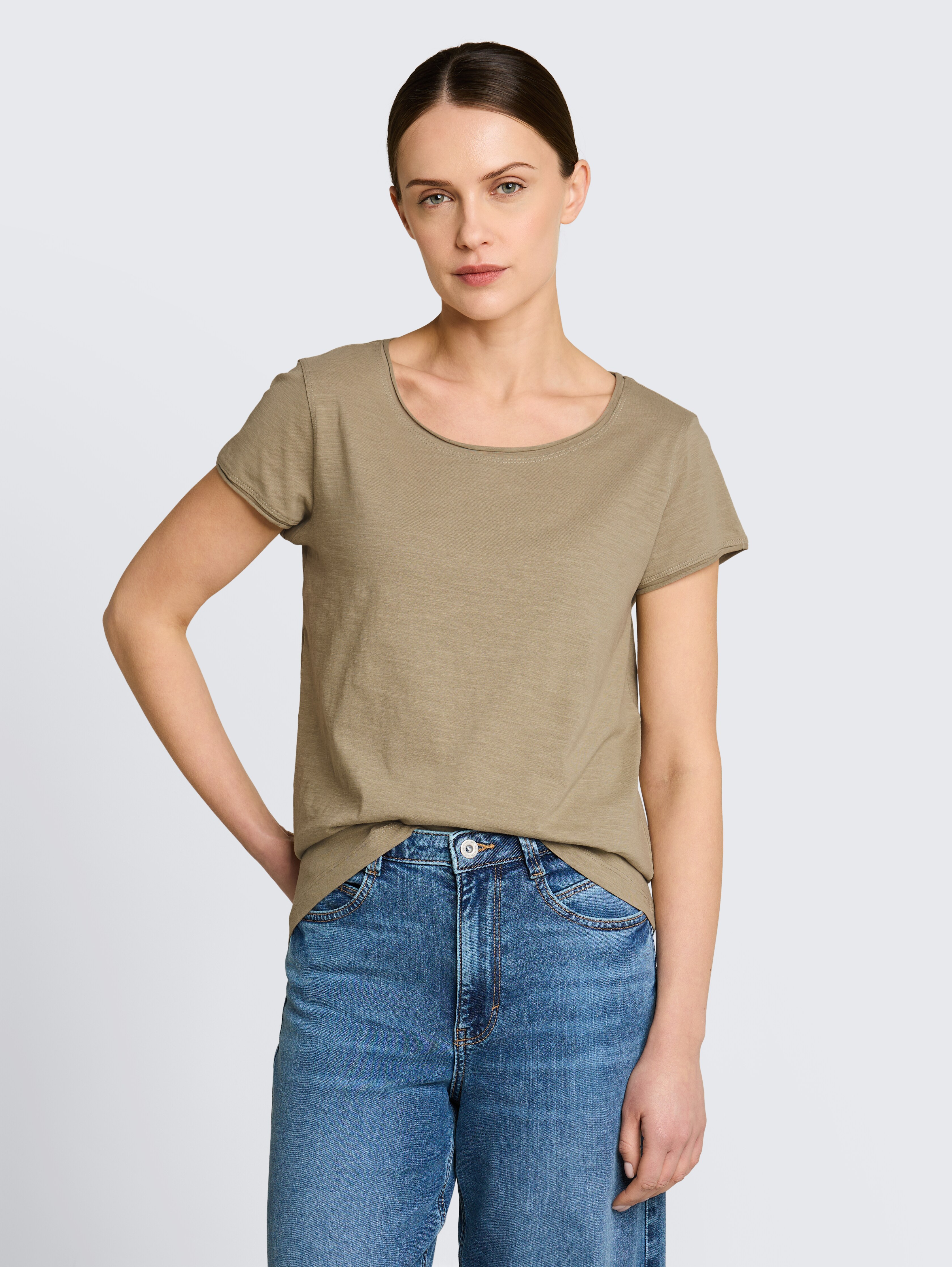 T-Shirt aus Baumwolle von Women, Silver Olive