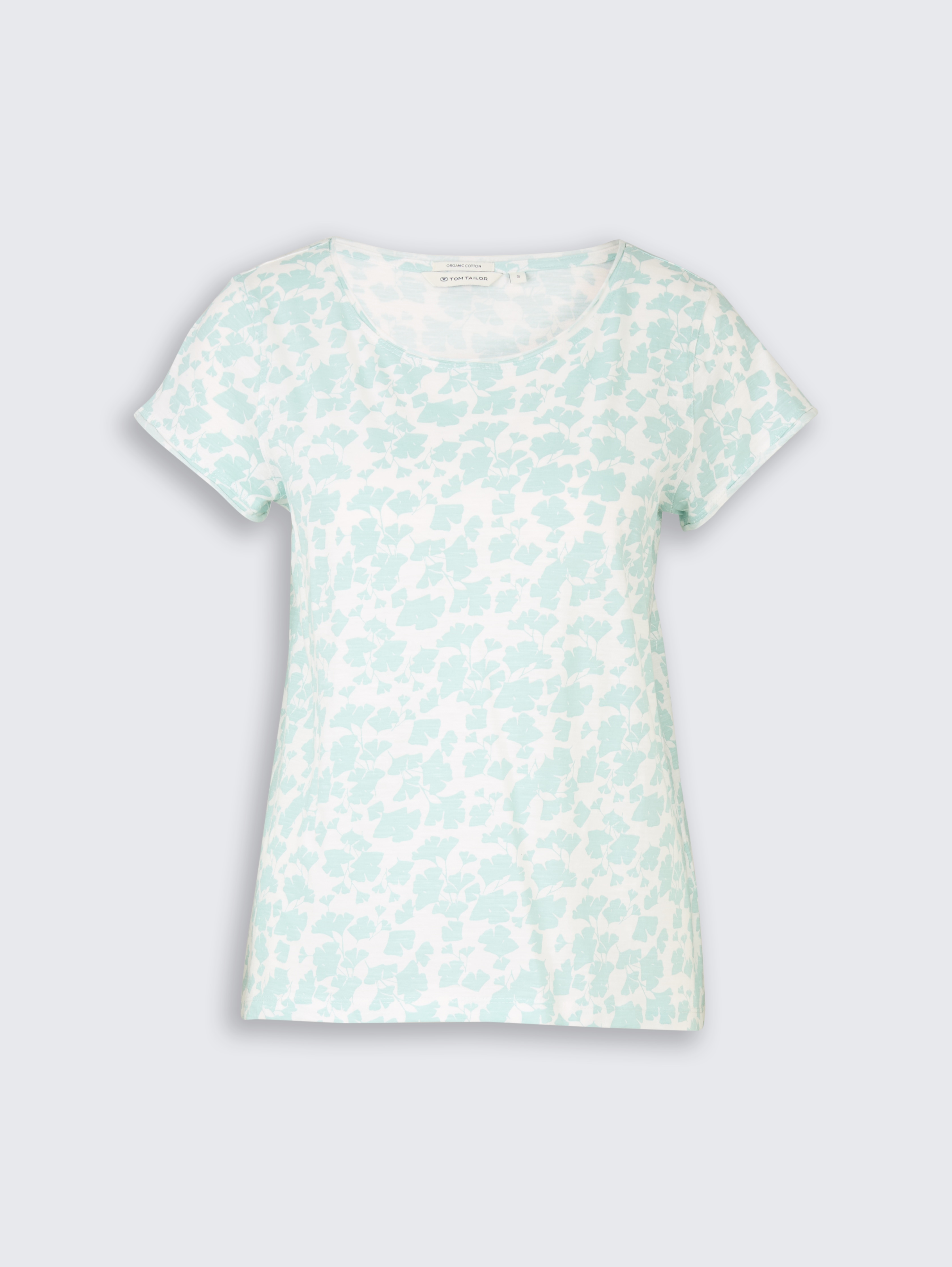 T-Shirt aus Baumwolle von Women, green ginkgo minimal