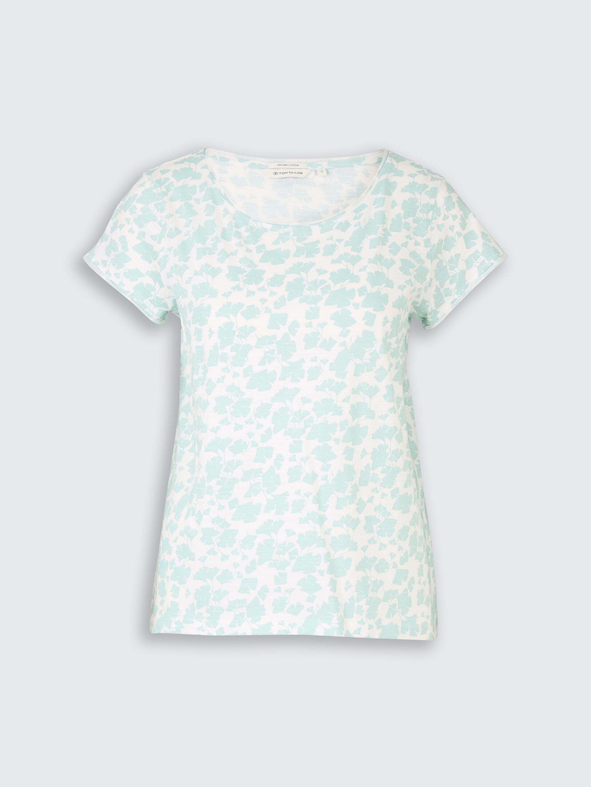 T-Shirt aus Baumwolle - green ginkgo minimal - Vorder-Produkt-Ansicht