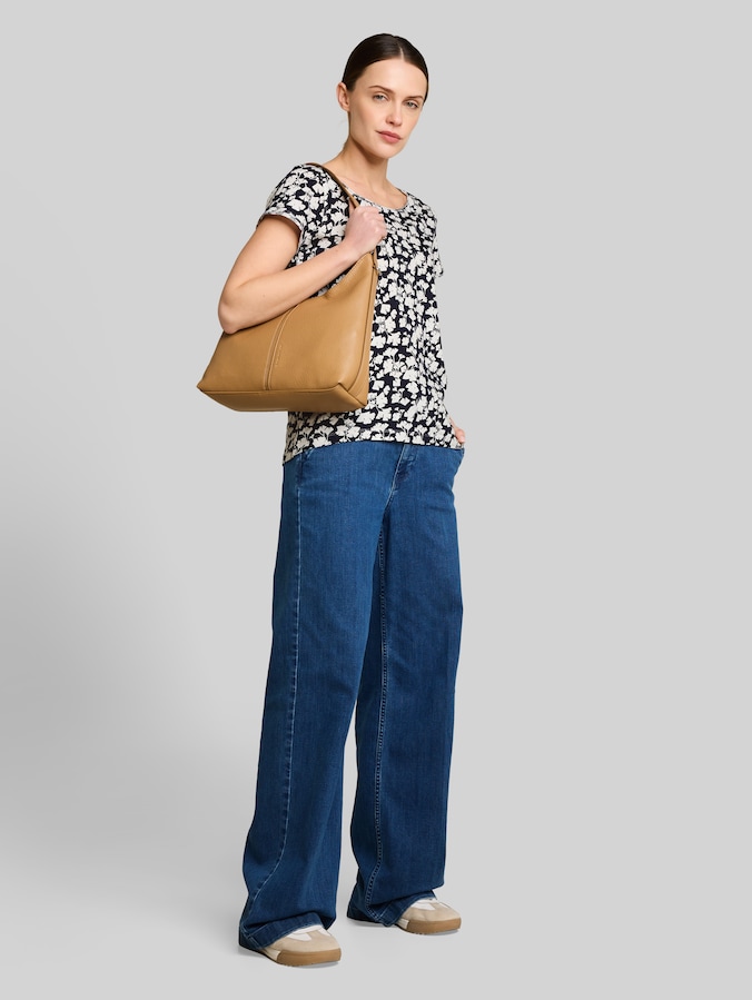 T-Shirt aus Baumwolle von Women, blue ginkgo minimal