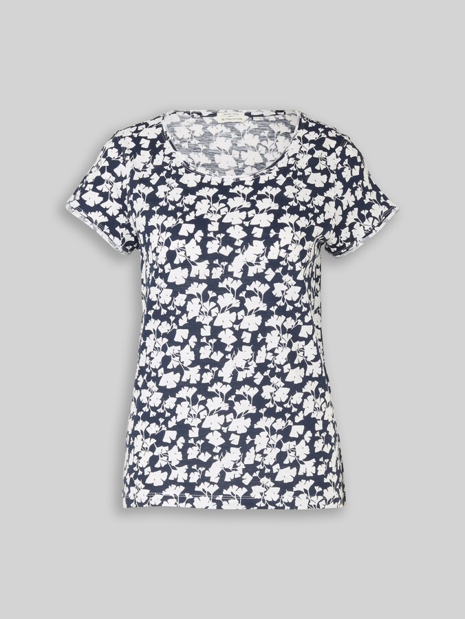 T-shirt en coton par Women, blue ginkgo minimal