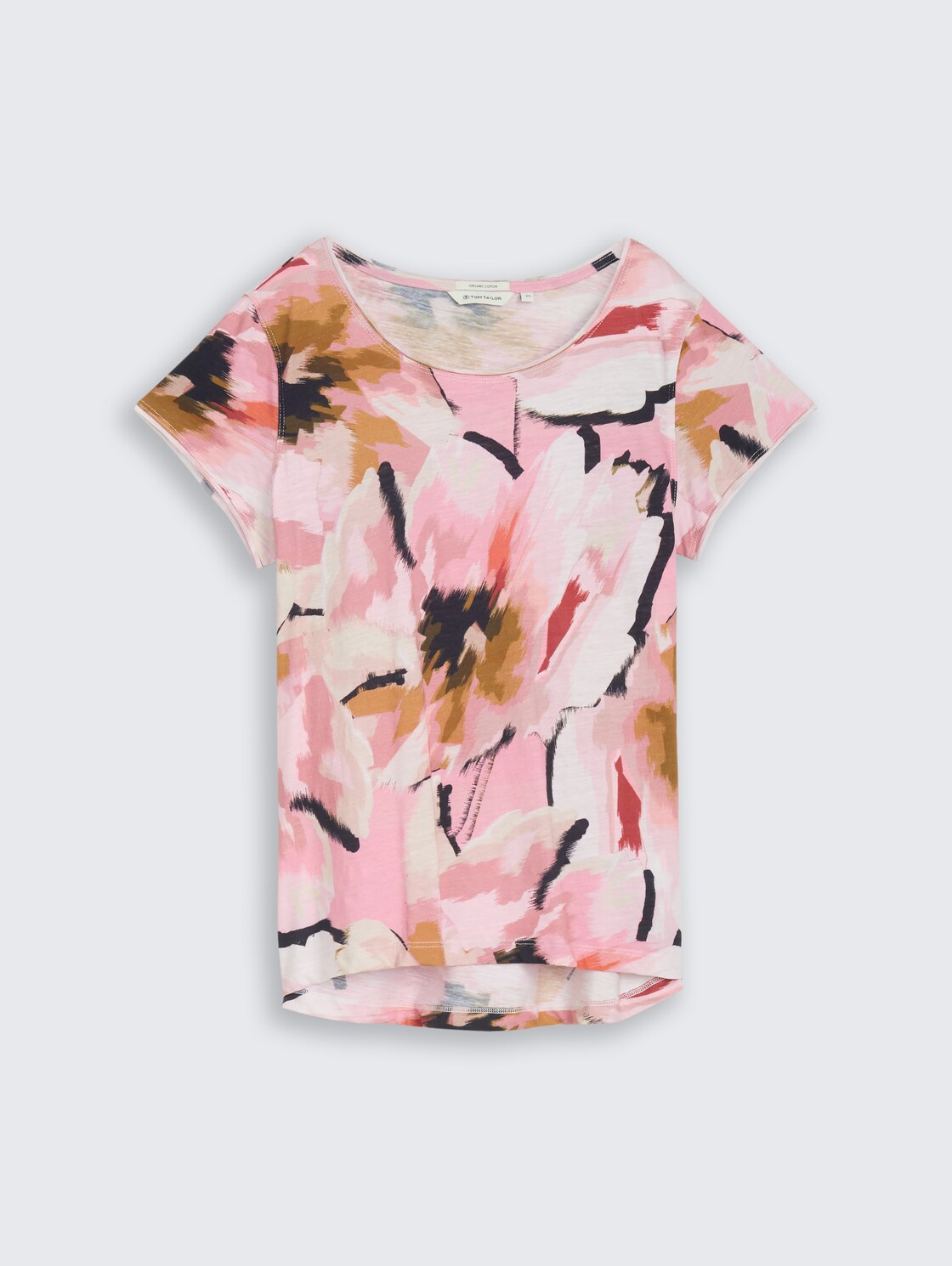 T-Shirt aus Baumwolle - big abstract flower print - Vorder-Produkt-Ansicht