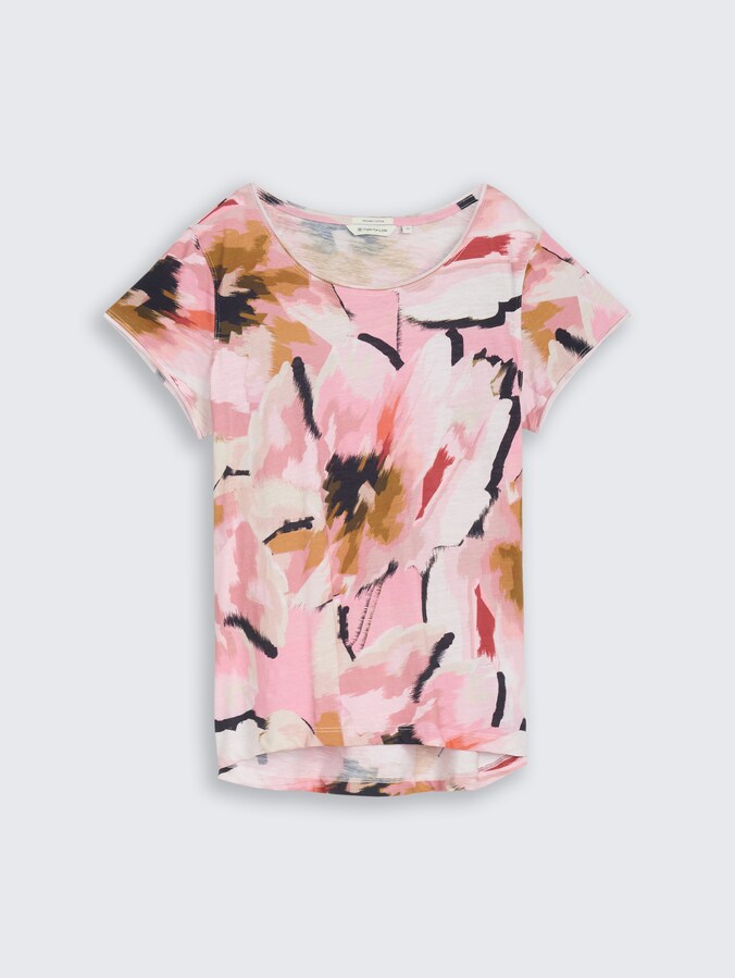 T-Shirt aus Baumwolle von Women, big abstract flower print