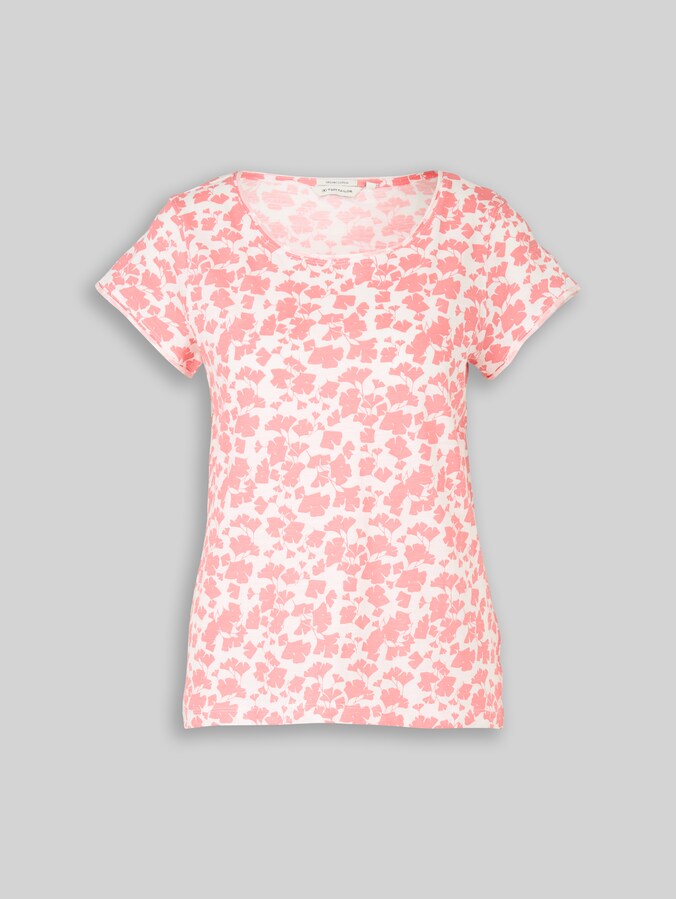 T-shirt en coton par Women, coral pink ginkgo minimal