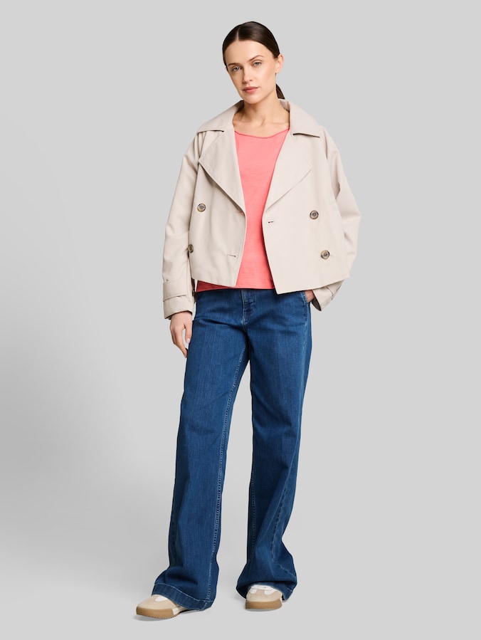 T-shirt van katoen door Women, soft coral pink