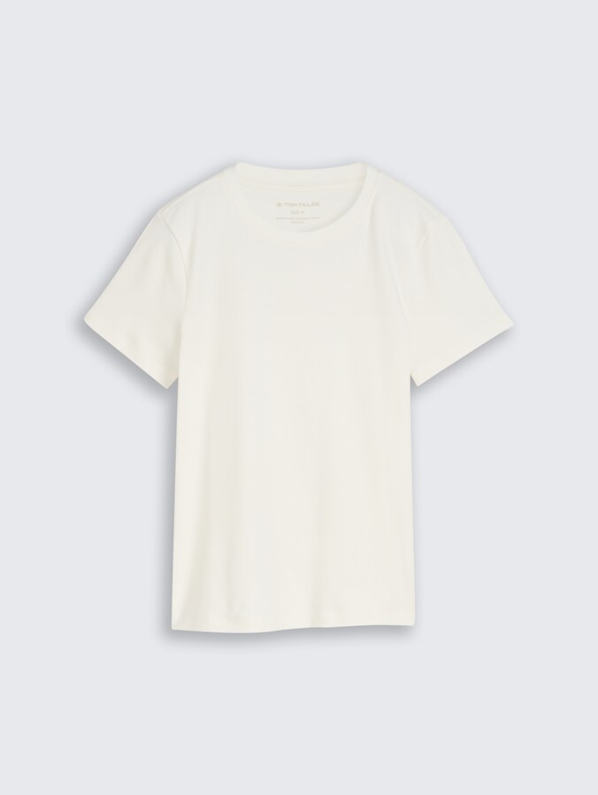 Basic T-Shirt aus Baumwolle von Women, Whisper White