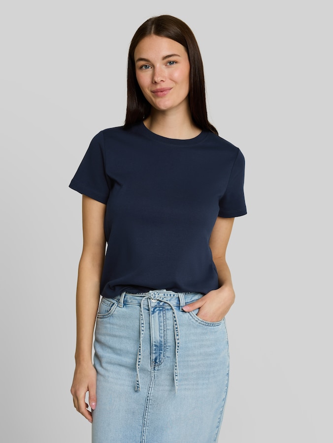 T-shirt basique en coton par Women, Real Navy Blue