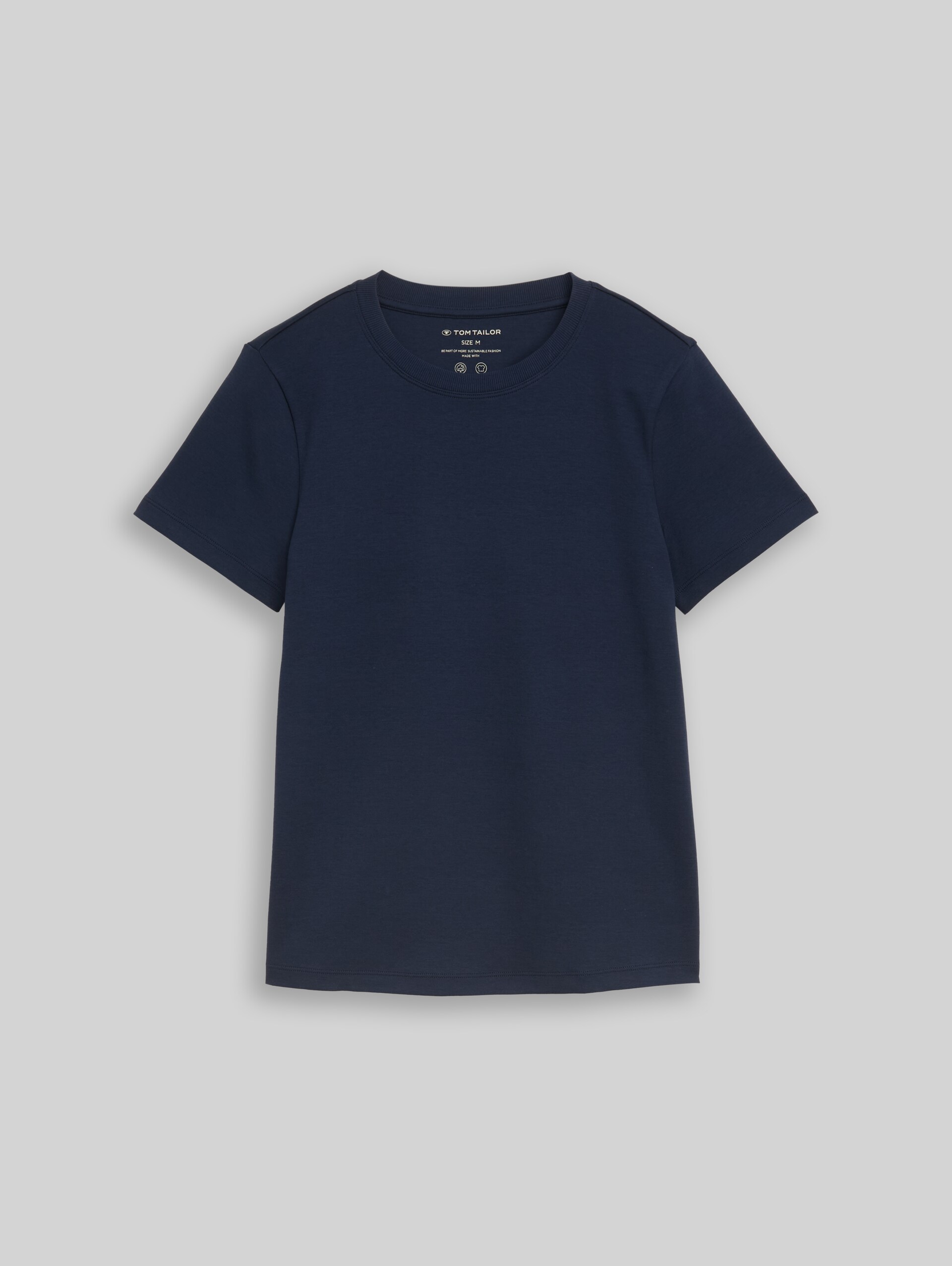 Basic cotton T-shirt - Real Navy Blue - Front product view