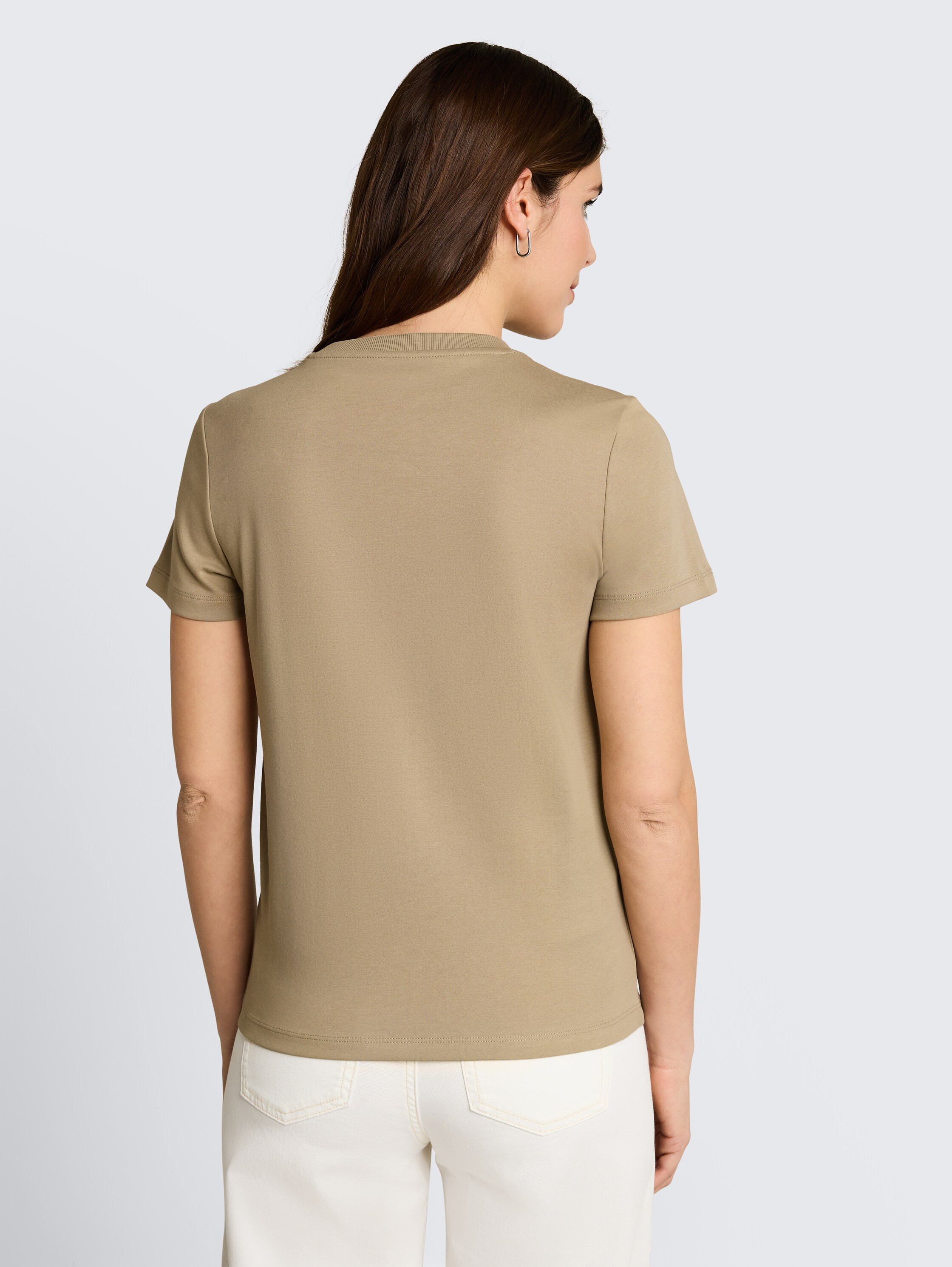 Basic T-Shirt aus Baumwolle - silver_olive - 