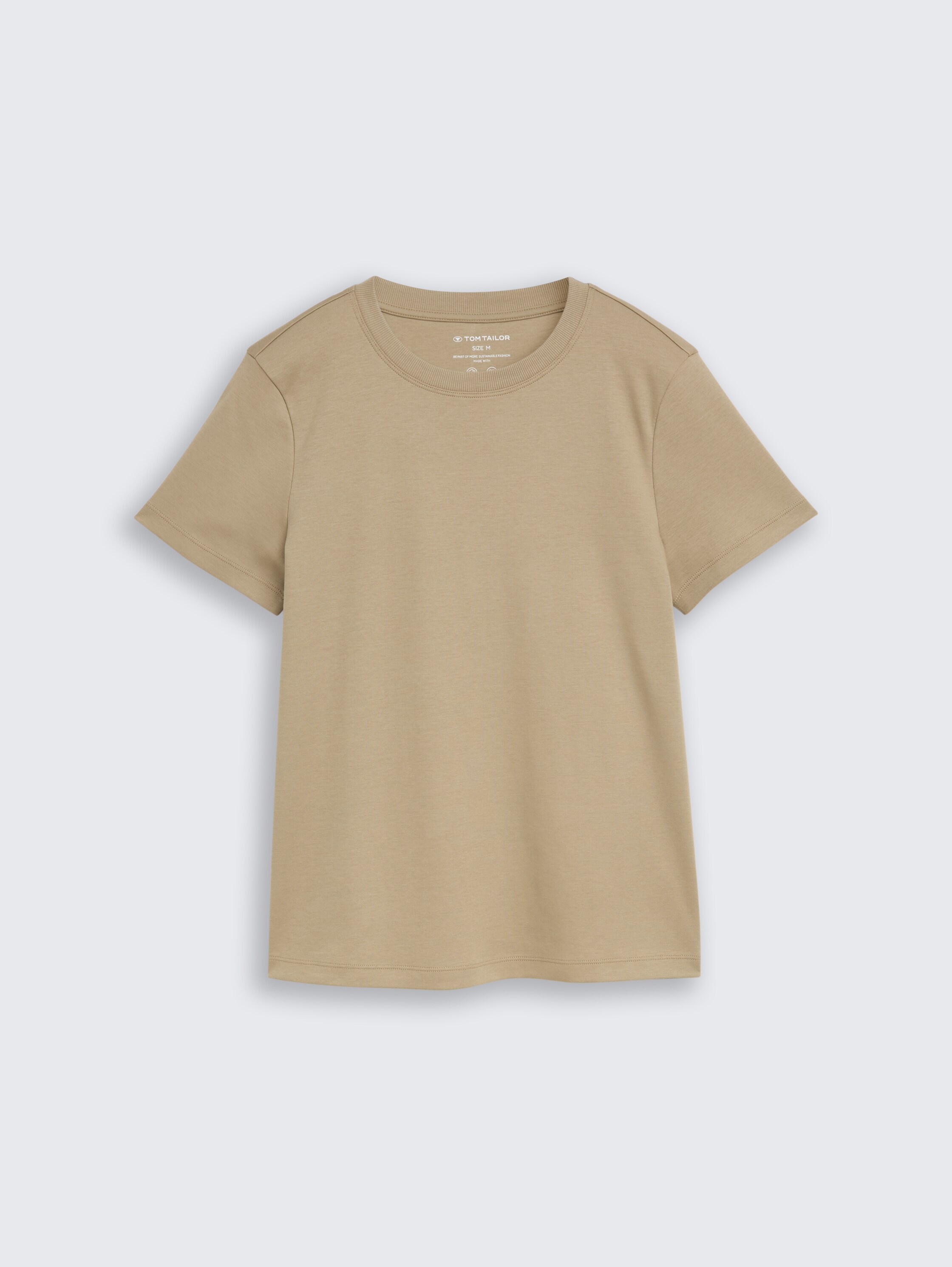 Basic T-Shirt aus Baumwolle - silver_olive - 