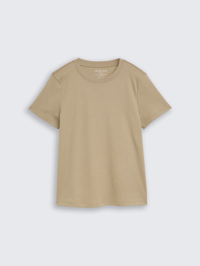 Basic T-Shirt aus Baumwolle von Women, Silver Olive