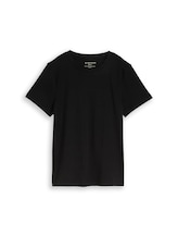Ausgewählt, Basic T-Shirt aus Baumwolle von Tom Tailor, schwarz