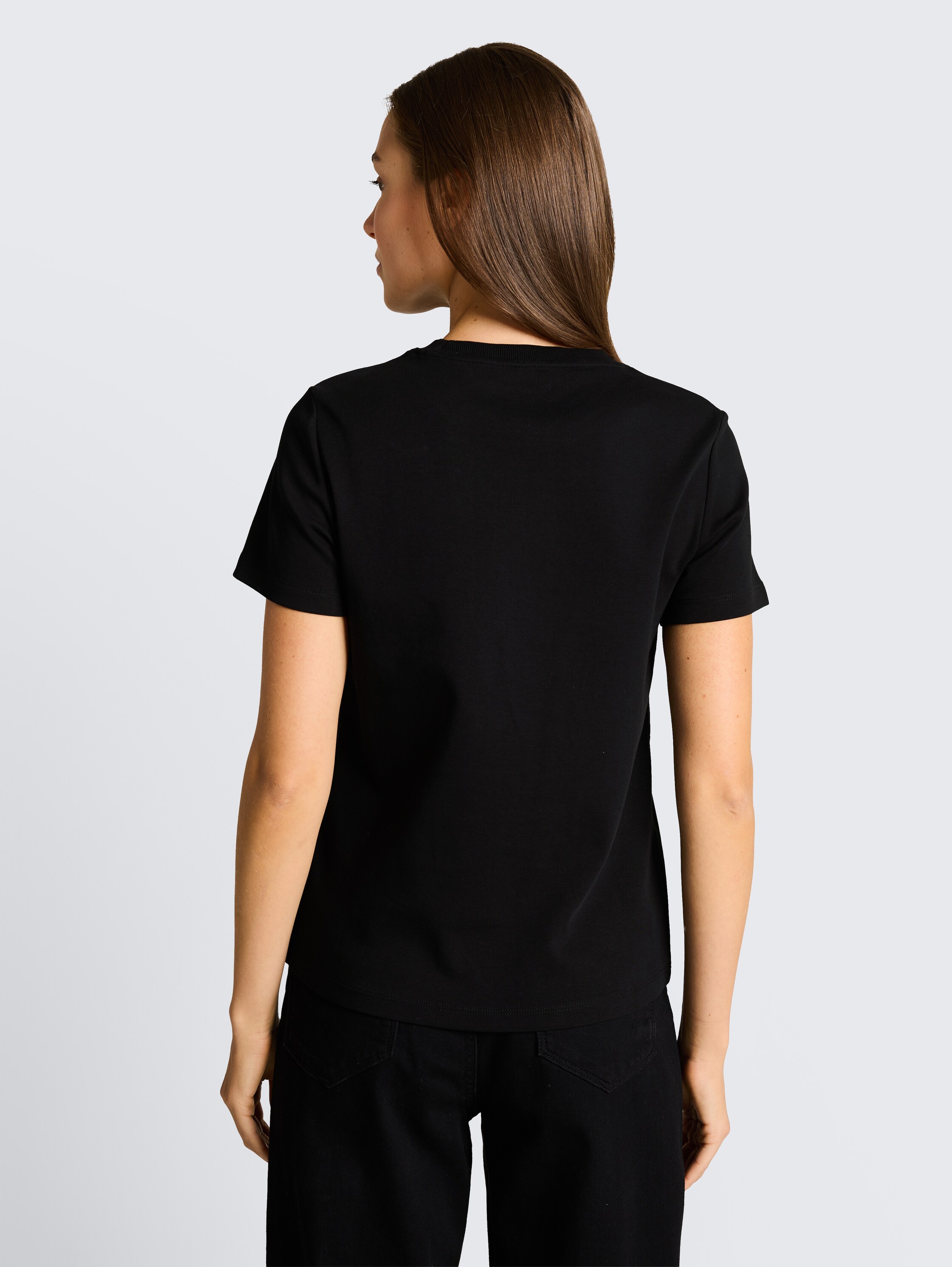 Basic T-shirt van katoen - deep_black_1 - 