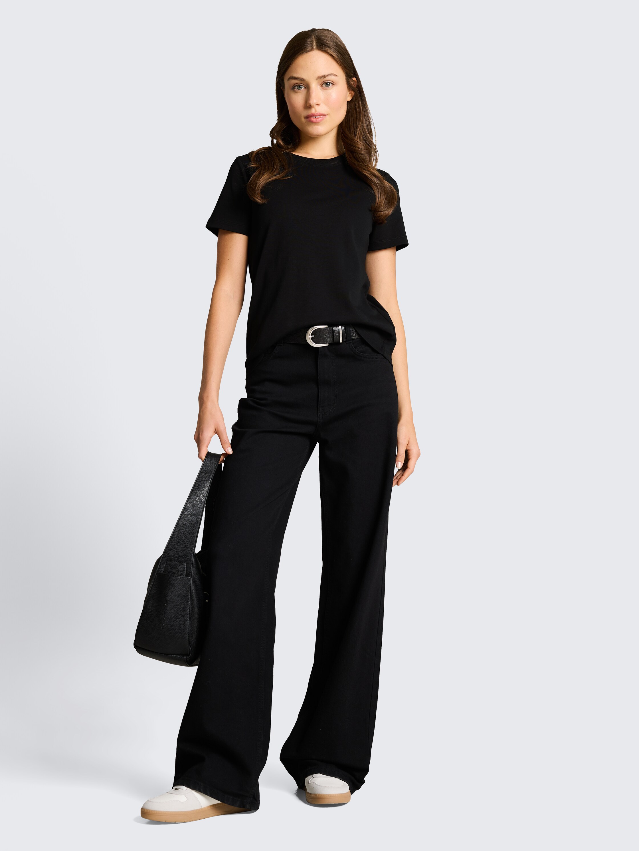 Basic T-shirt van katoen - deep_black_1 - 