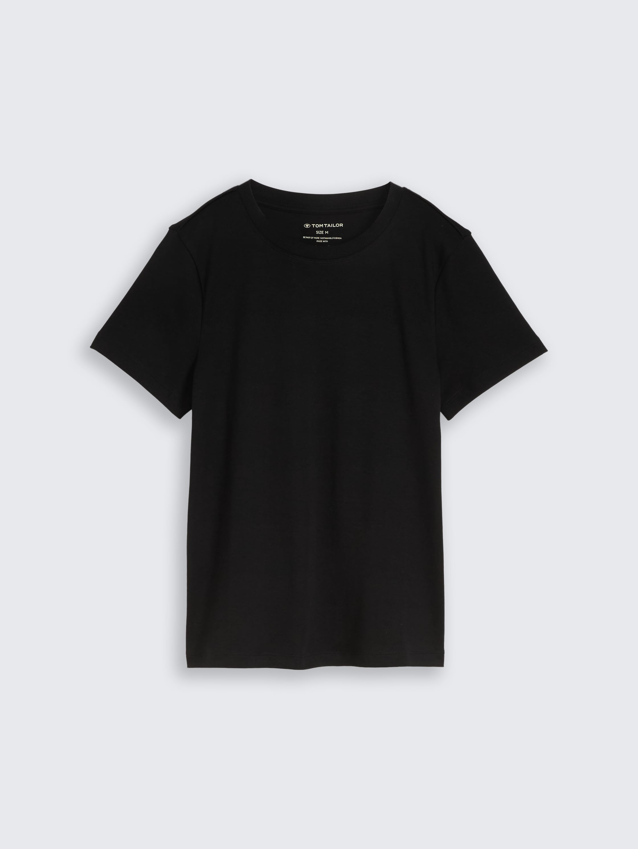 Basic T-shirt van katoen - deep_black_1 - 