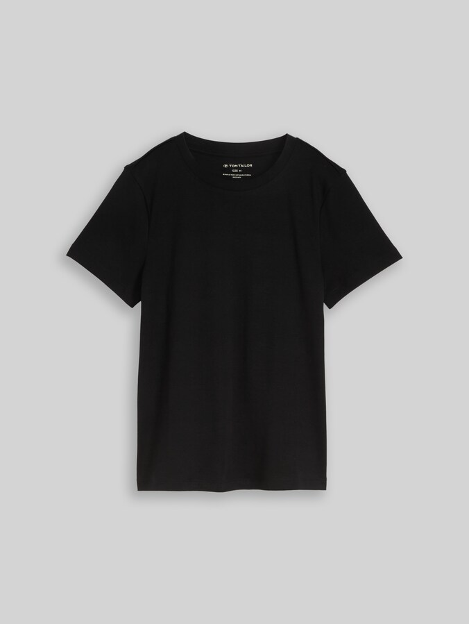 T-shirt basique en coton par Women, deep black