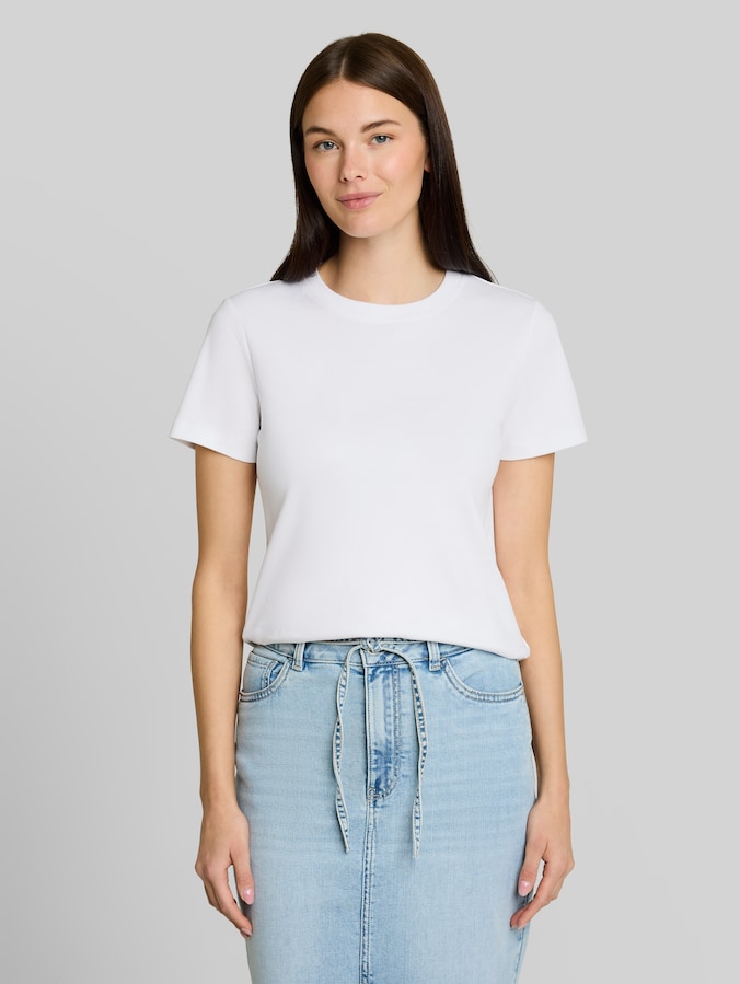T-shirt basique en coton par Women, White