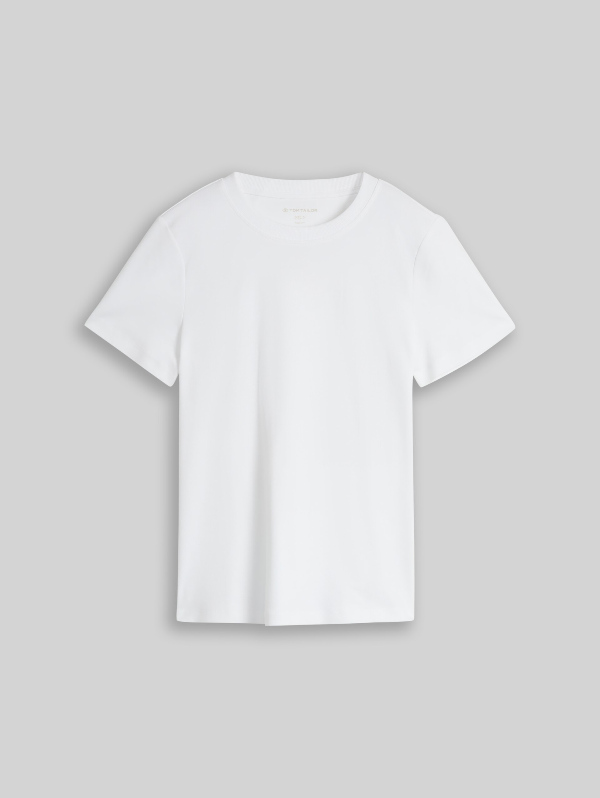 Basic cotton T-shirt - White - Front product view