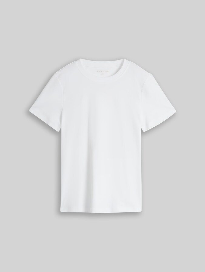 Basic T-Shirt aus Baumwolle von Women, White