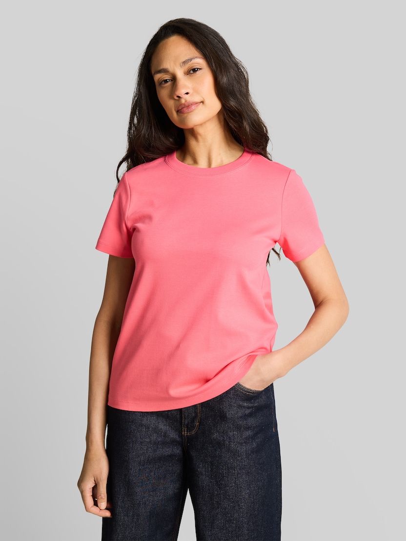 Basic T-Shirt aus Baumwolle von Women, soft coral pink