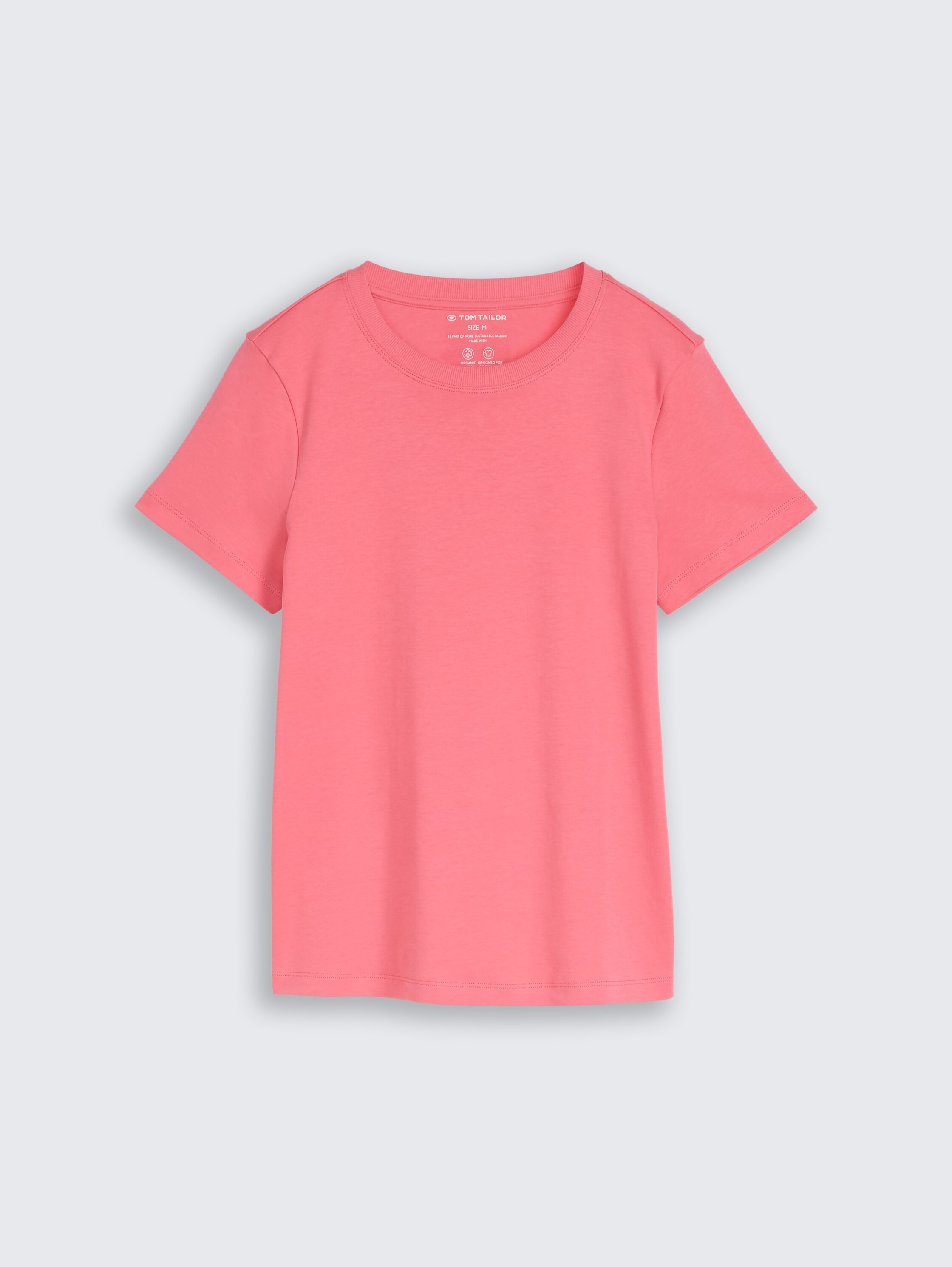 Basic T-shirt van katoen - soft_coral_pink - 
