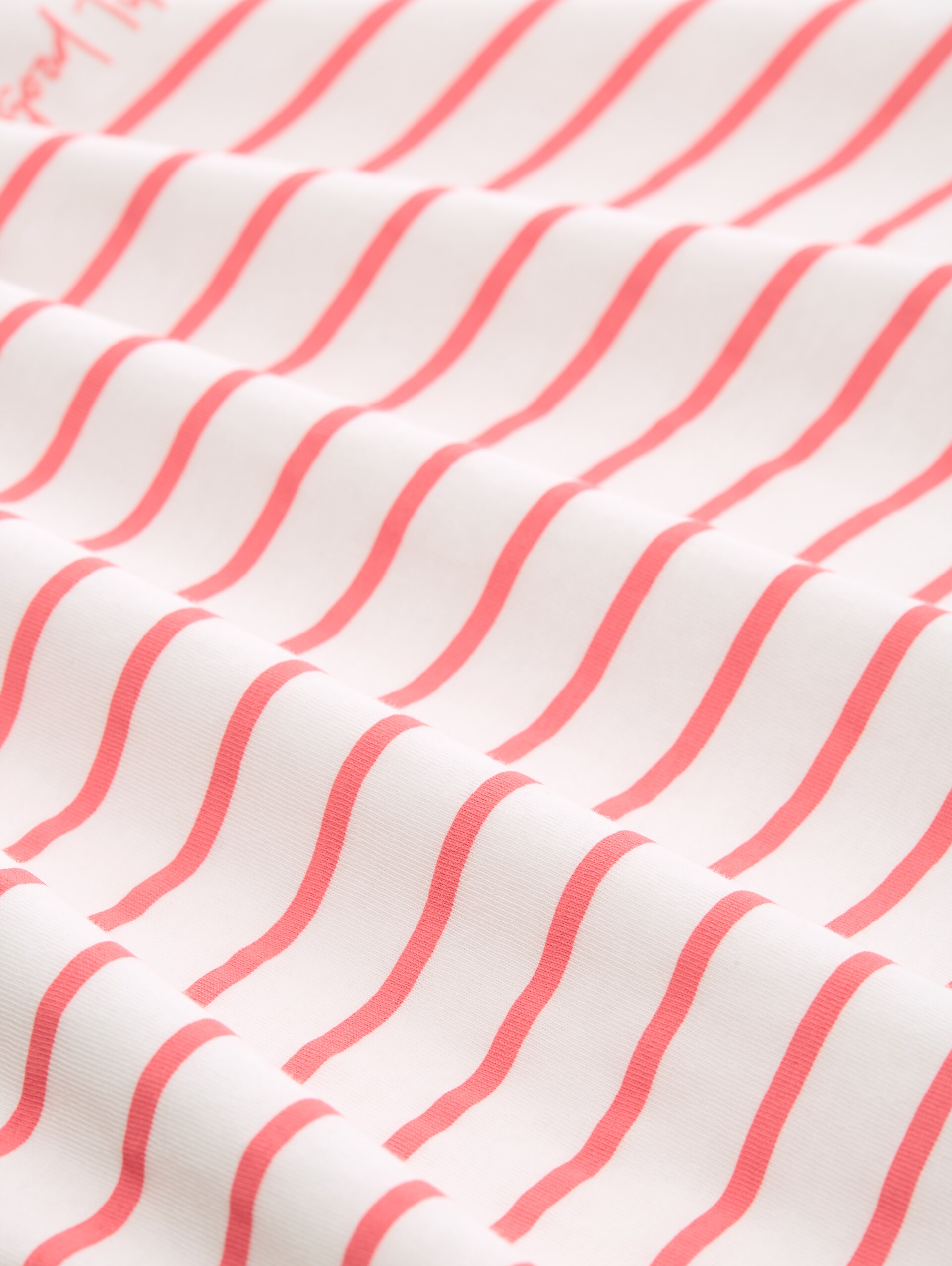 T-shirt with striped pattern - Whisper White - Material view