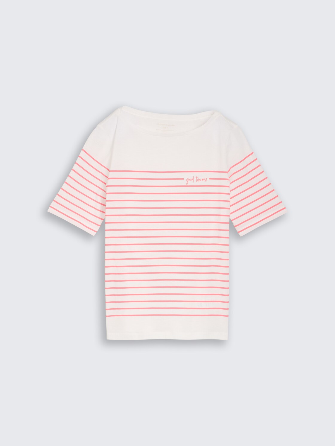 T-Shirt mit Streifenmuster - Whisper White - Vorder-Produkt-Ansicht