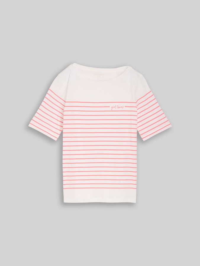 T-shirt with striped pattern by Women, Whisper White