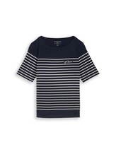 Geselecteerd, T-shirt met streepjesmotief door Tom Tailor, blauw