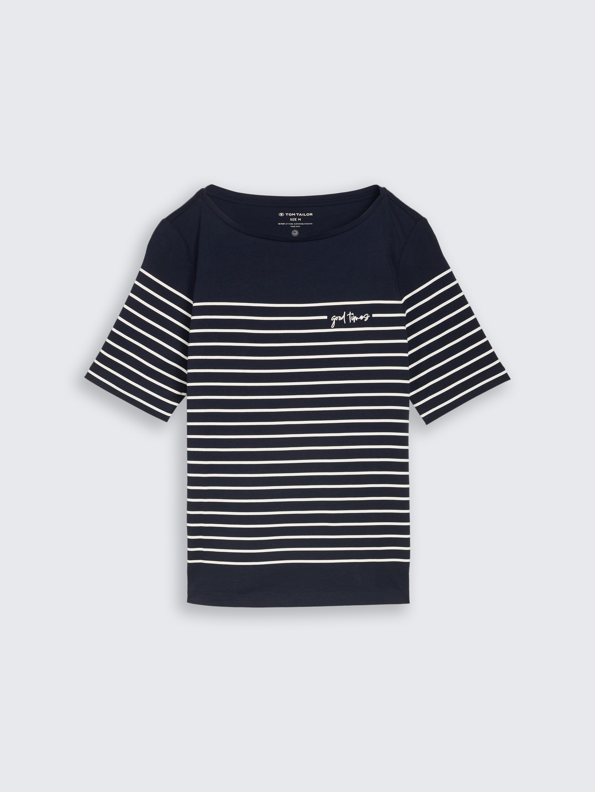 T-shirt met streepjesmotief - sky captain blue - Product vooraanzicht
