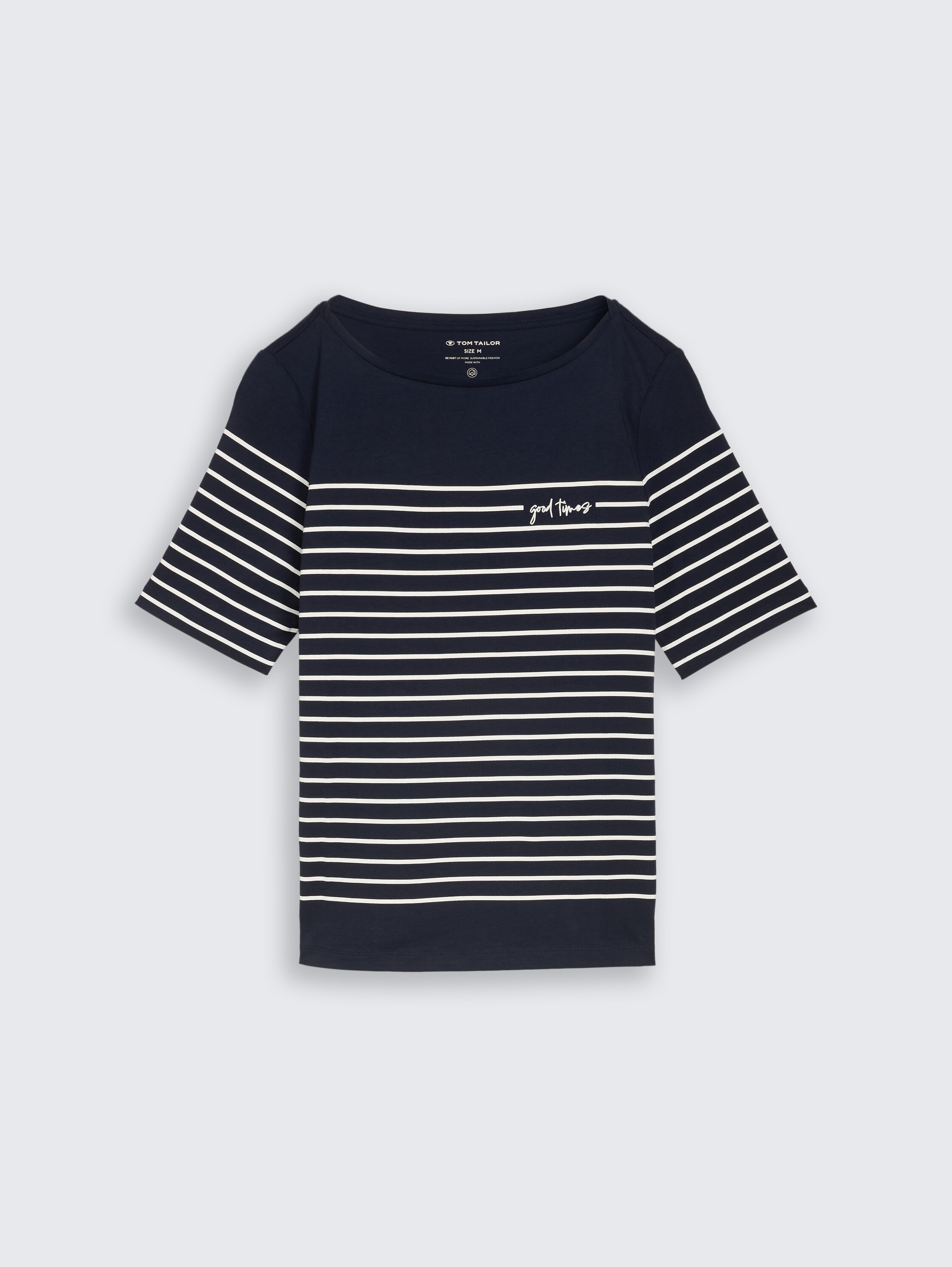 T-shirt met streepjesmotief - sky captain blue - Product vooraanzicht