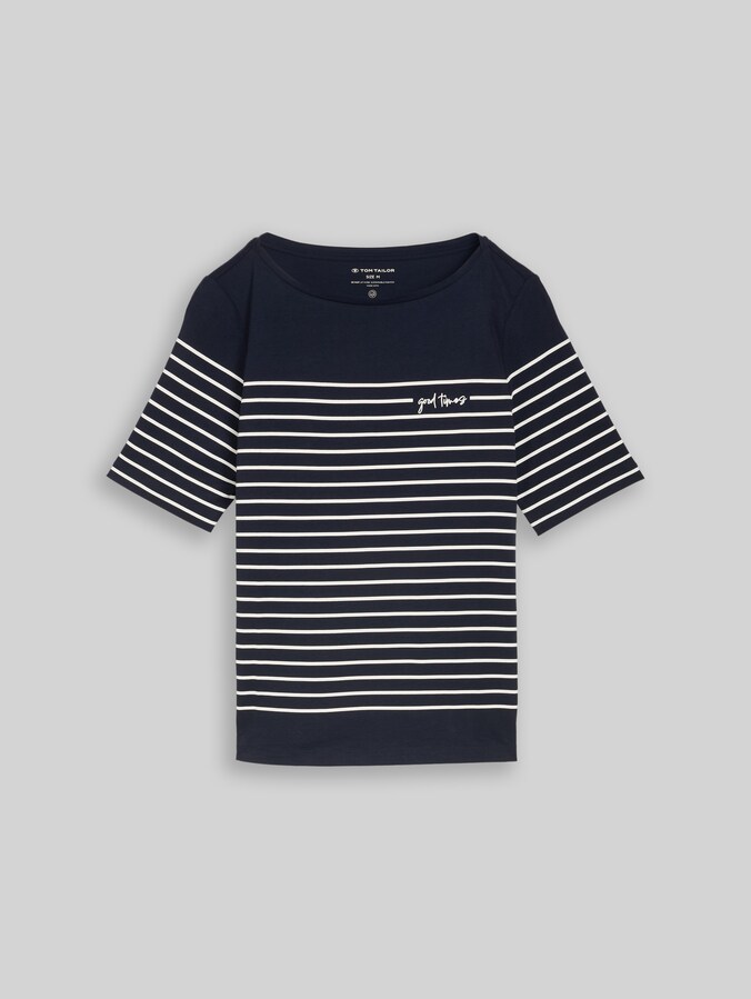 T-shirt with striped pattern by Women, sky captain blue