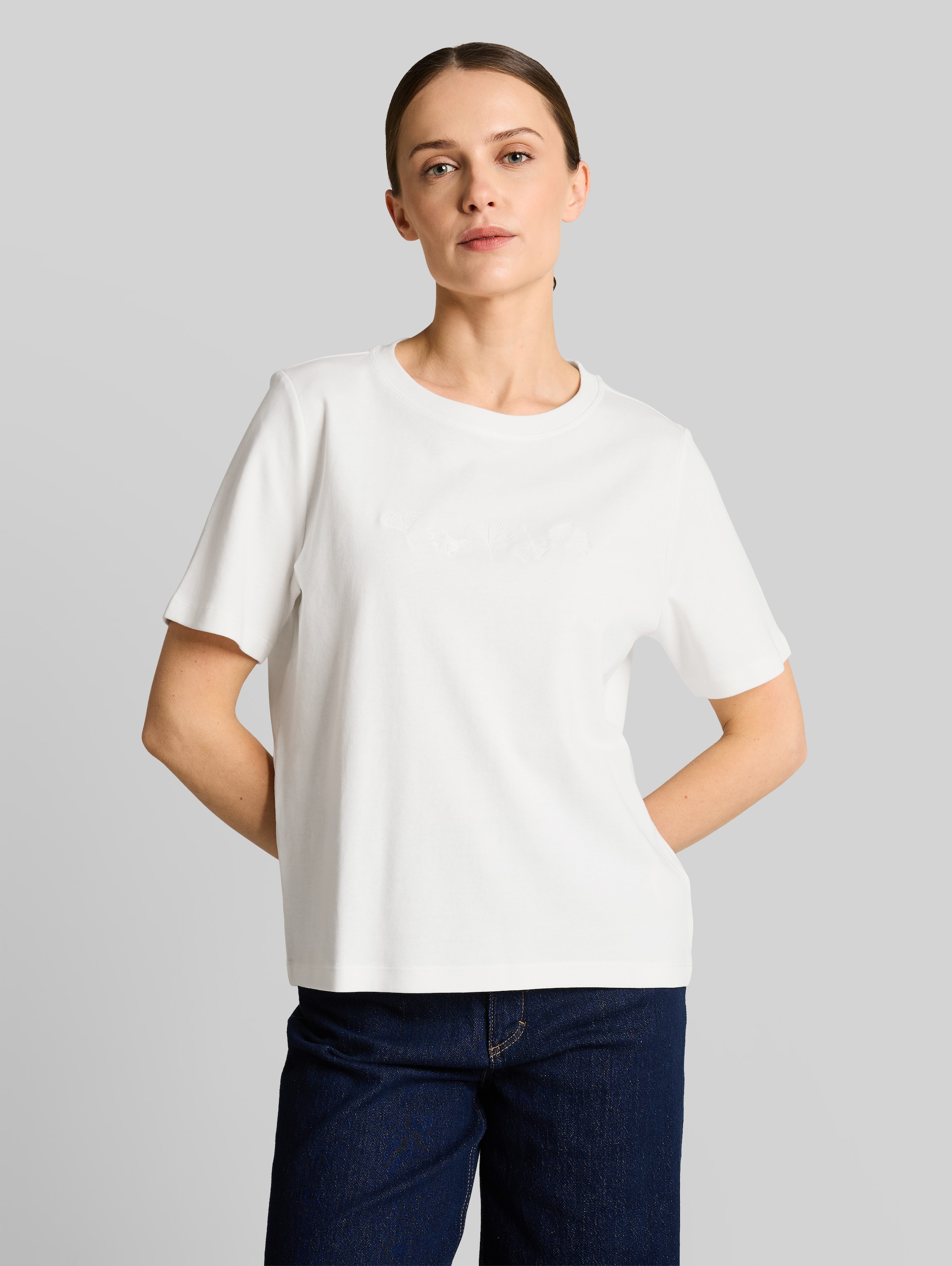 T-shirt en coton - off white 3 - Découpe Vue de face du modèle