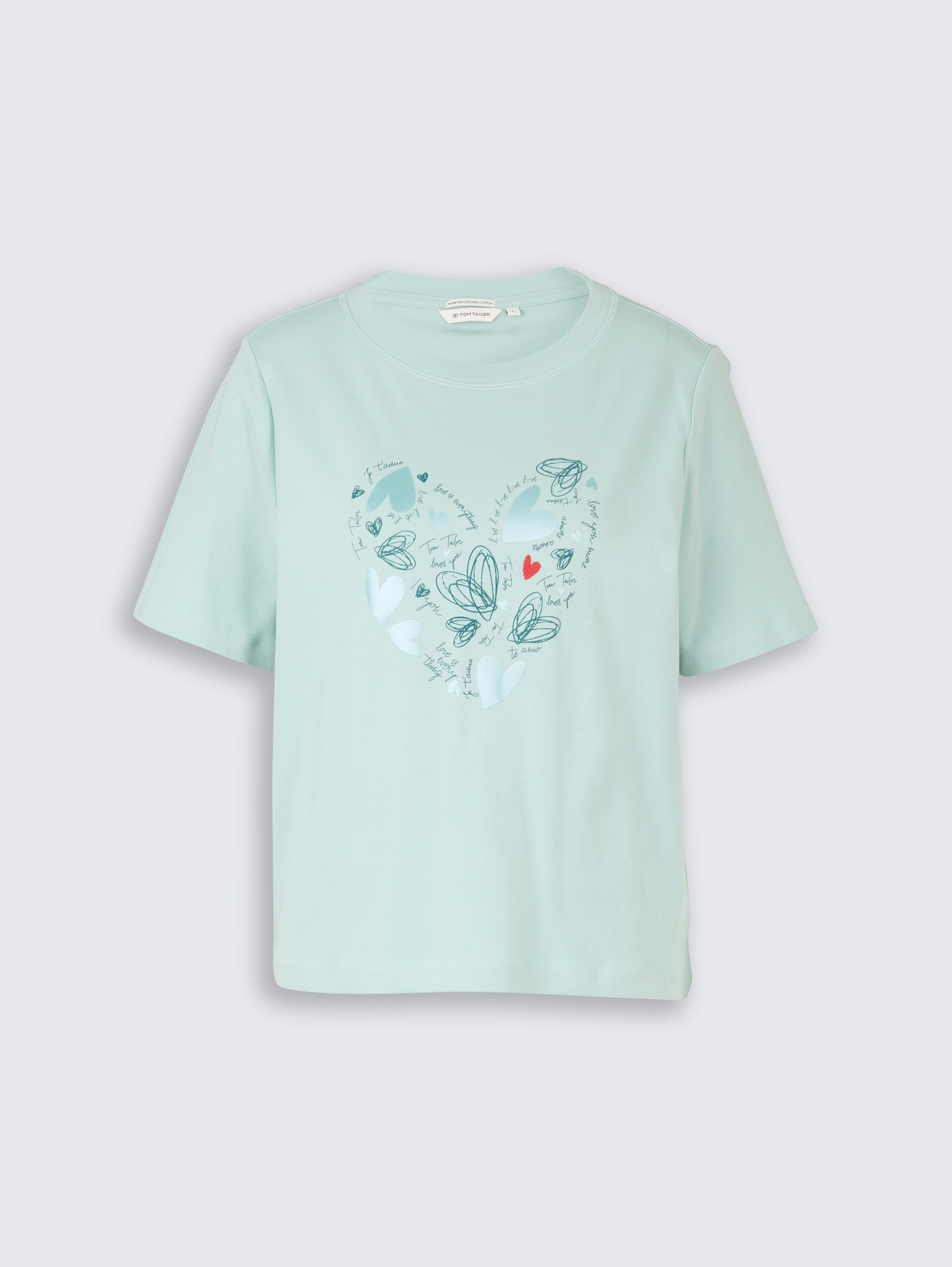 T-shirt van katoen - blue haze - Product vooraanzicht