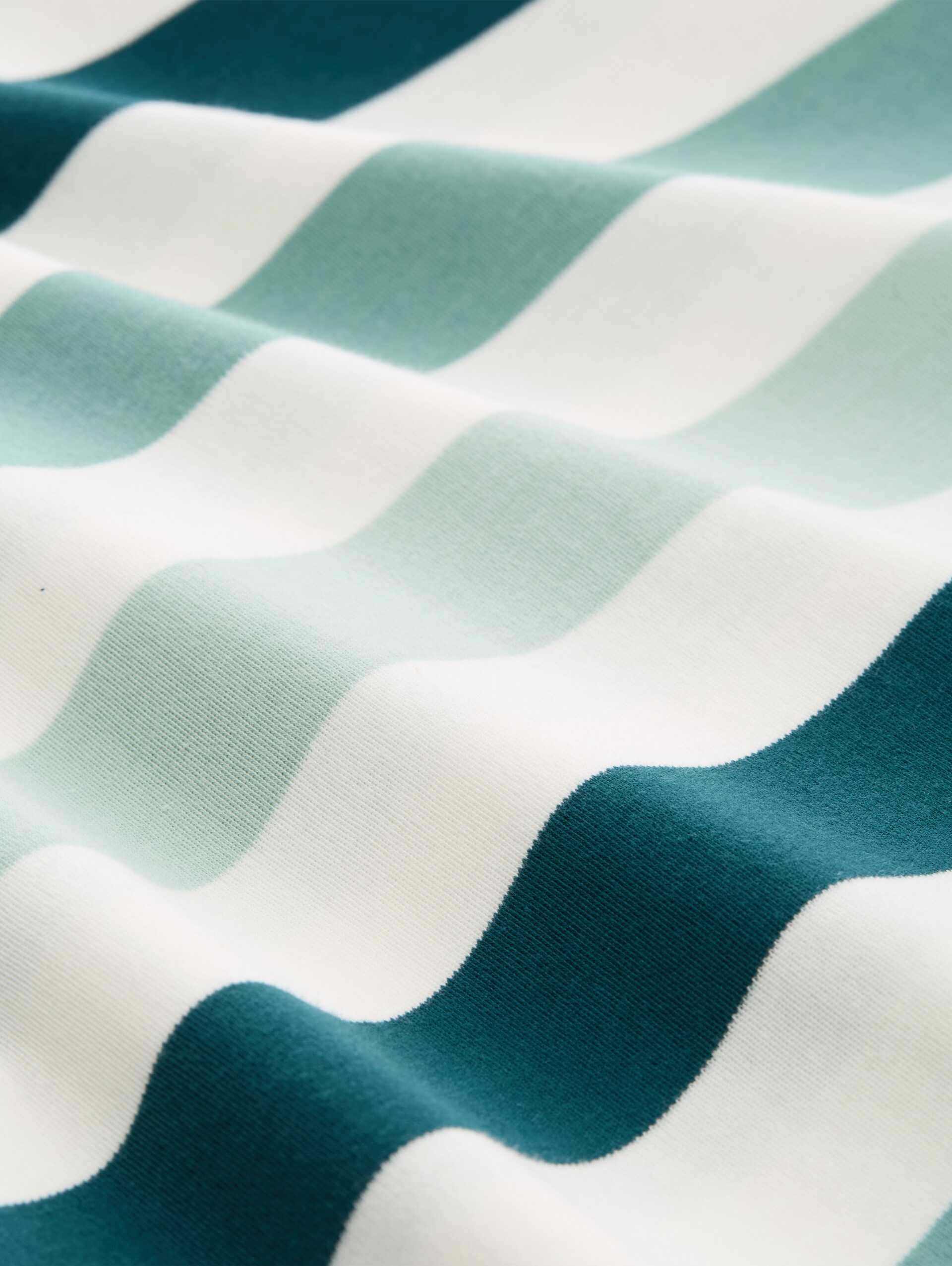 T-Shirt aus Baumwolle - white mint bold stripe - Material-Ansicht