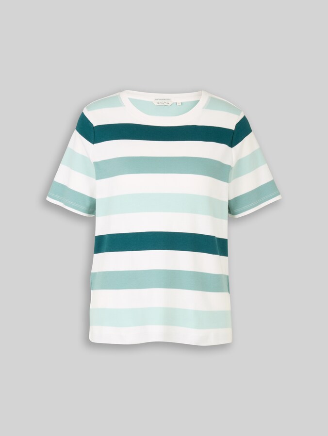 T-shirt en coton par Women, white mint bold stripe