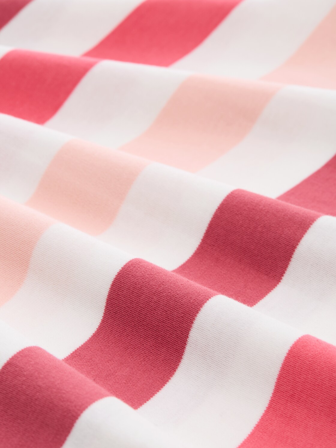 T-Shirt aus Baumwolle - coral offwhite stripe - Material-Ansicht