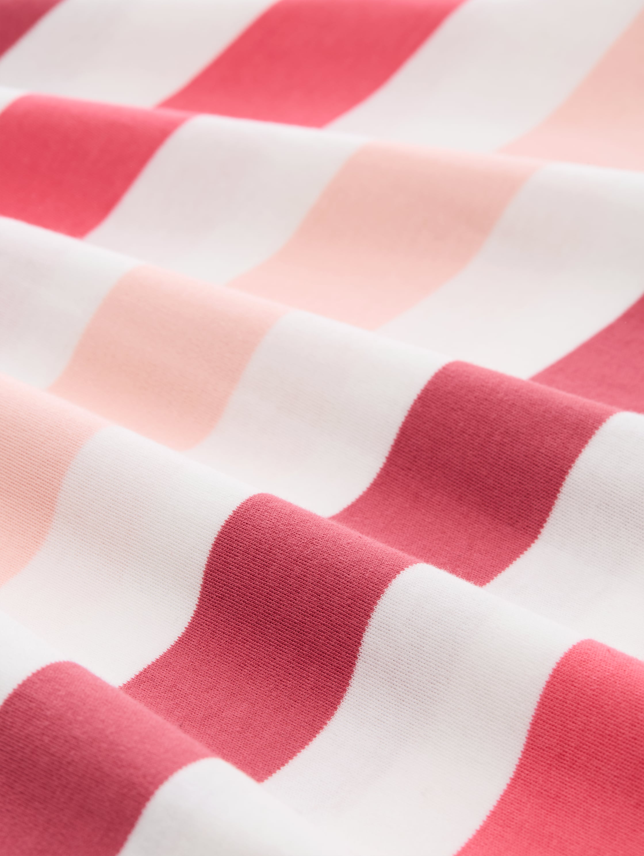 T-Shirt aus Baumwolle - coral offwhite stripe - Material-Ansicht
