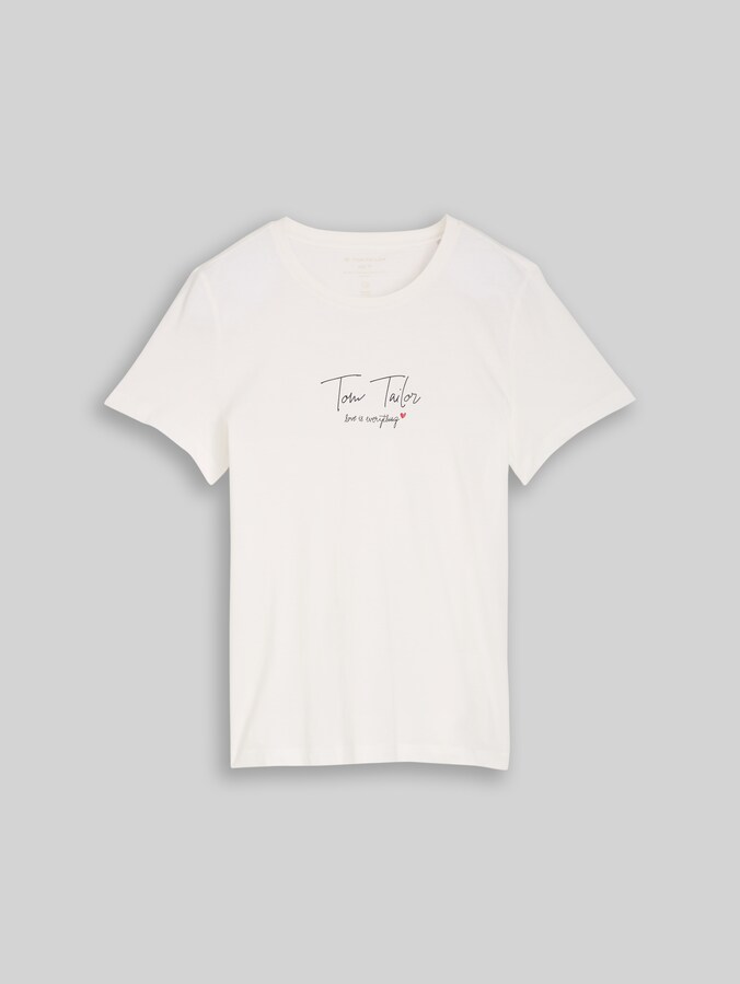 T-shirt with logo print by Women, Whisper White