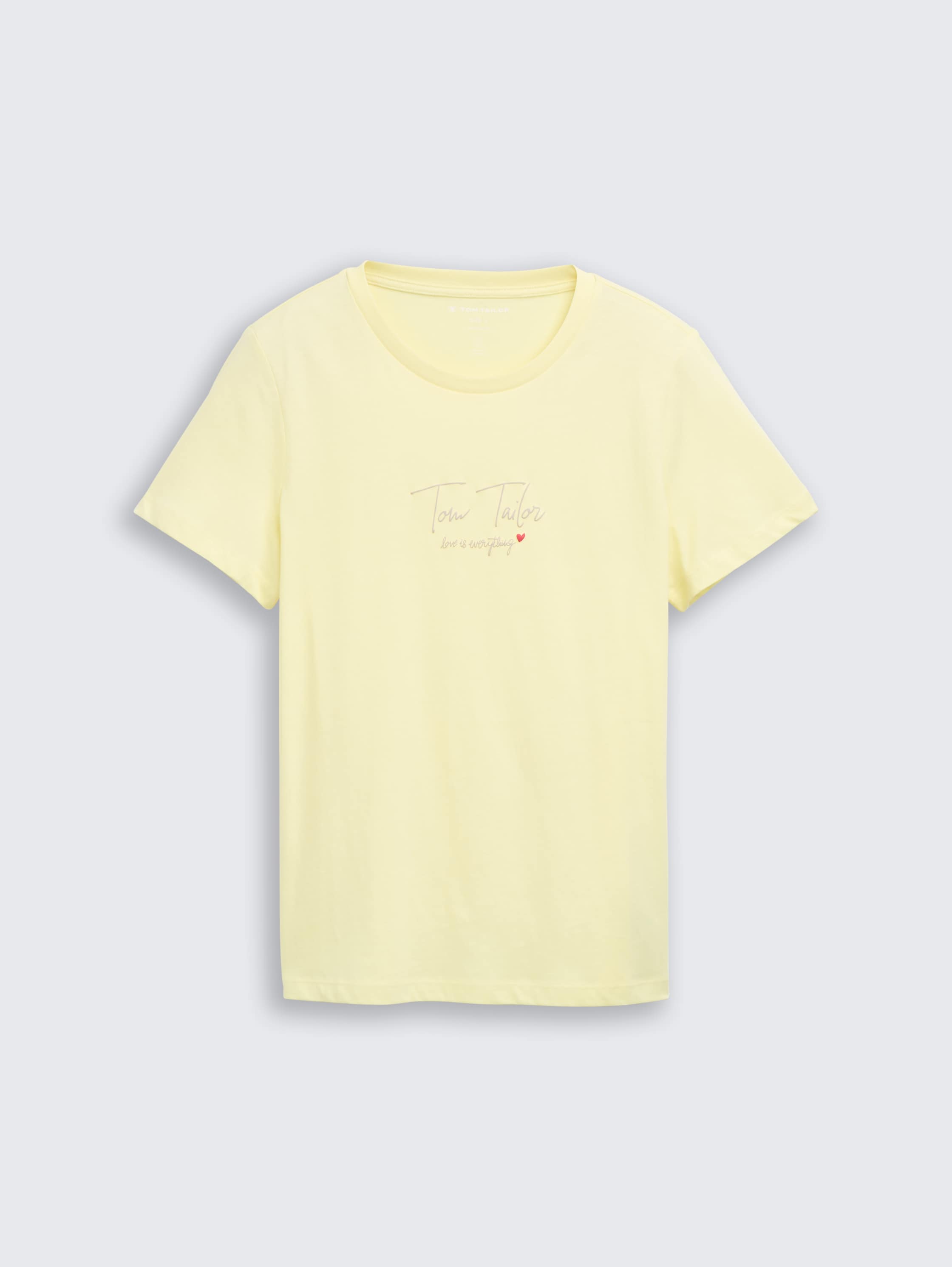 T-Shirt mit Logo-Print - soft lemon - Vorder-Produkt-Ansicht