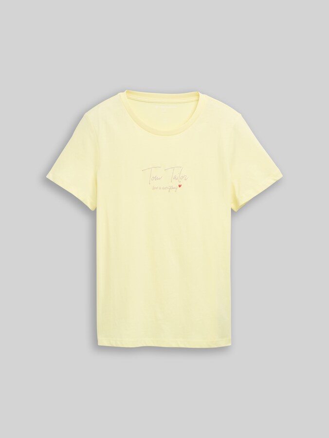 T-shirt with logo print by Women, soft lemon